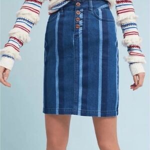 Anthropologie Maeve Blue Hill Pencil Skirt